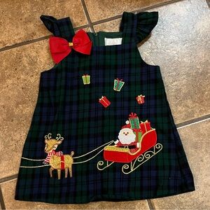 Vintage girls Christmas plaid dress